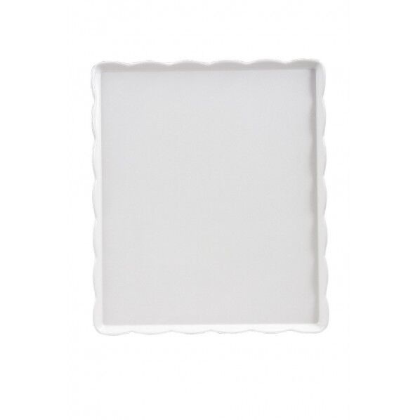 ウェーブメラミンケーキトレー(白)