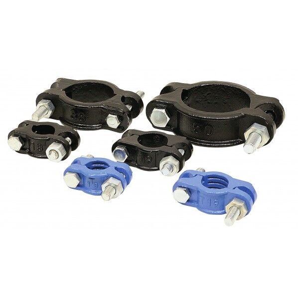 岩崎製作所 鋳鉄製 ホースクランプ(両ネジホースバンド)『インターロックバンド』 20-24 ブルー 34IR13TF 1個...