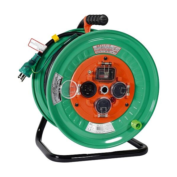 アースチェックリール 防雨・防塵型ドラム 3芯 アース付