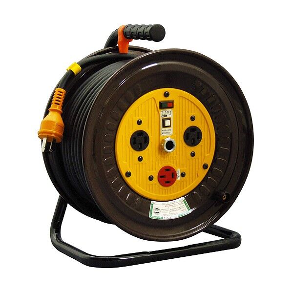 逆転コンセント付動力用電工ドラム 三相200V 4芯 アース付 20m ND-E320R-20A 1個