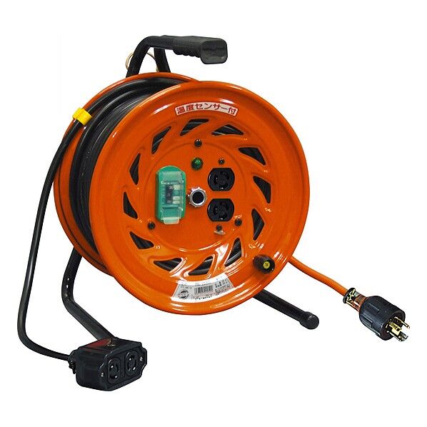 ロック引掛式コンセントドラム 延長コード型 100V 3芯 アース付 30m RND-EB30SL 1個