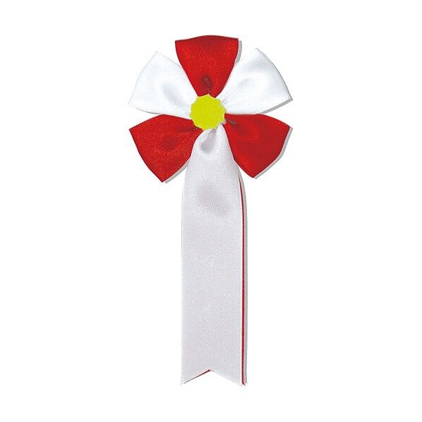 胸章リボン(五方)赤 85037 1