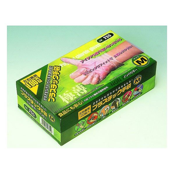 プラスチックディスポ手袋 L 255 100枚