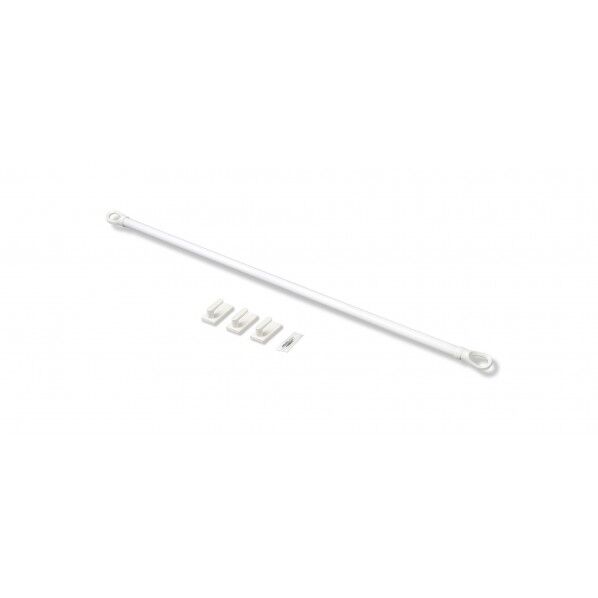オークス 壁付け 室内物干し クイックポール S 竿全長 約1260~1800mm×太竿直径 29.4mm×細竿直径 25.4mm×フック幅 約47mm×フック奥行 約38mm×フック高さ 約90mm×取付可能な壁間距離 1320~1800mm フック:白、竿:白 SRS51410 1台