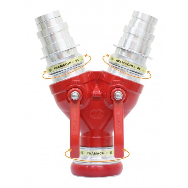 アルミ製 通水分岐管 『イワマチ双口接手』 イワマチ町野式 マルチタイプ(2サイズ対応) 65Ax65A/50A 21IMSSM665A 1台