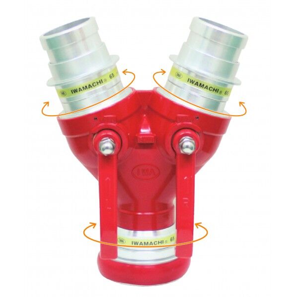 アルミ製 通水分岐管 『イワマチ双口接手』 イワマチ町野式 65Ax40Ax40A 21ISSM644A 1台