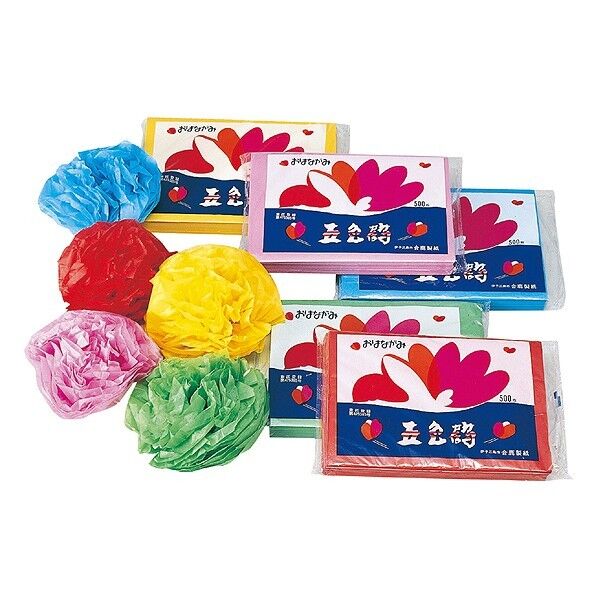 お花紙 五色鶴 500枚入 あおみどり 13936 1袋