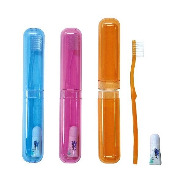 3色不均等アソート ケース付ハブラシ 180×28×20mm 73753 1個