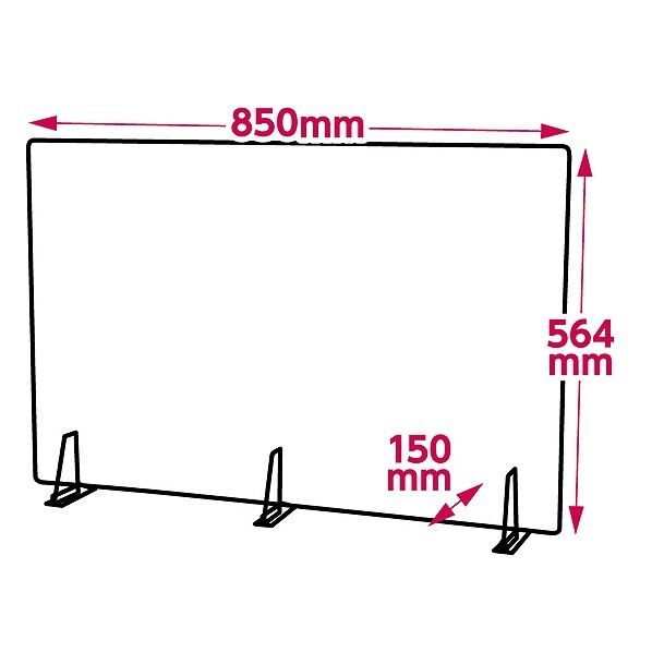 飛沫防止パネルパーテーションセット 特大 ホワイトR 850×564×150mm 51950 1個