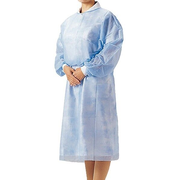 アイソレーションガウン フリーブルー100枚入り 身幅:680mm、着丈:1190mm、
袖丈:約520mm 52073 1個