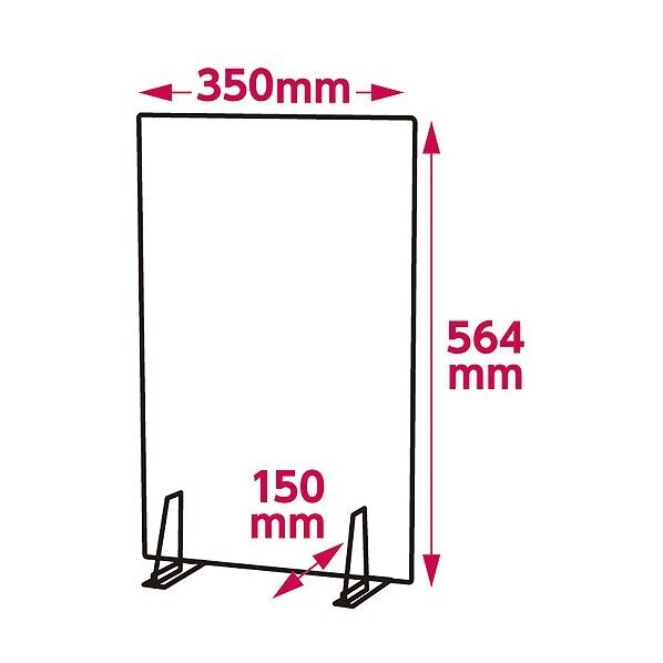 飛沫防止パネルパーテーションセットR ホワイト 350×564×150mm 51948 1個