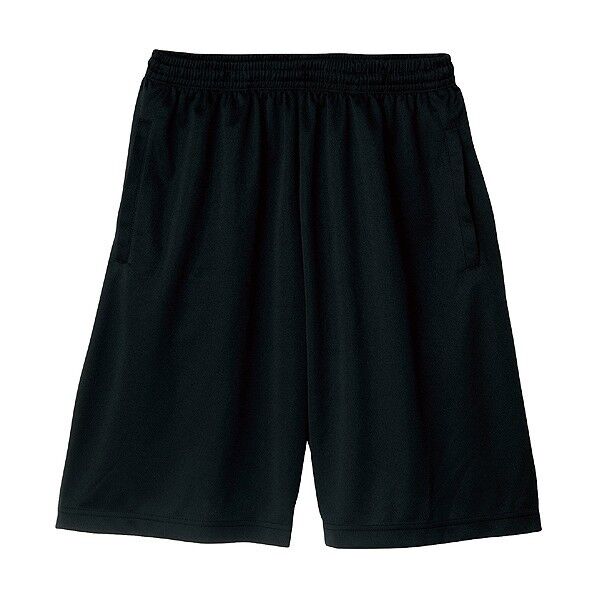 ドライハーフパンツ ブラック M:総丈510mm、ウエスト740~820mm、股下240mm ウエストひも有り(ひもが抜けない仕様) 51840 1個