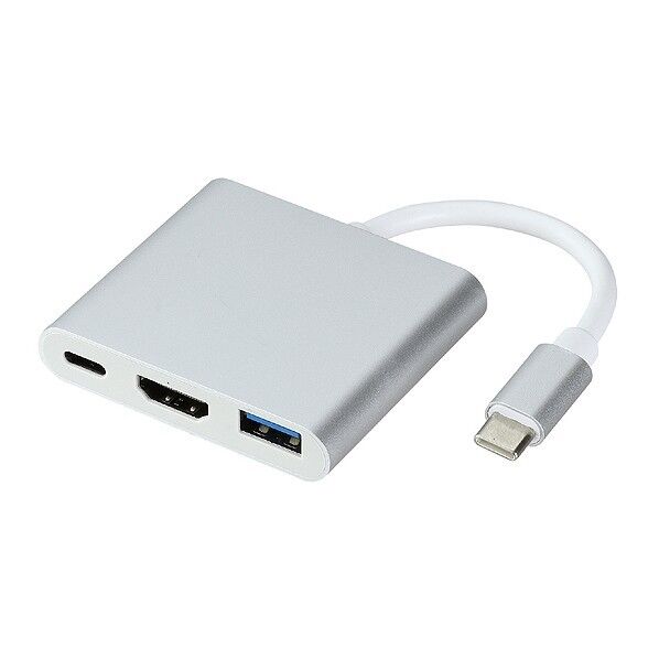 ※法人専用品※アーテック HDMI変換アダプタ(USBC to USBC/HDMI/USBA) 58×50×10mm 91774 1個