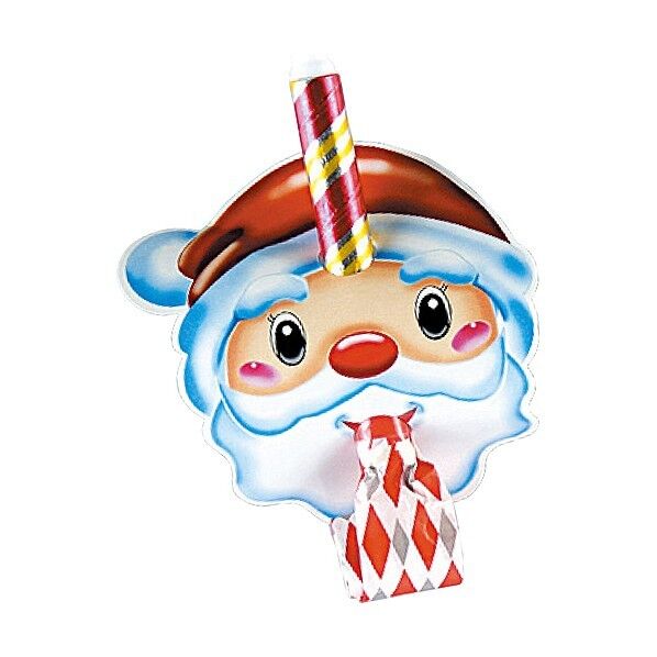 4色アソート サンタお面巻取り笛1P