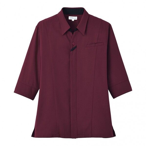 男女兼用ショップコート エンジ×BL S SKC5601 1個