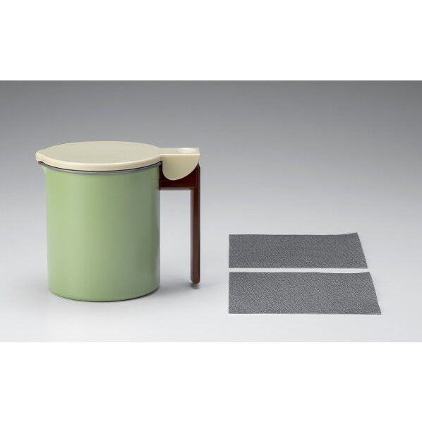 高木金属工業 フッ素コート活性炭油ろ過ポットWミニ 約幅138×奥行108×高さ117mm グリーン KWPM-0.55 1個...