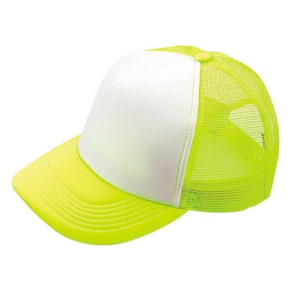 メッシュキャップ 蛍光イエロー F(フリー)頭囲約56～60cm、アメリカンバンド 70212 1個