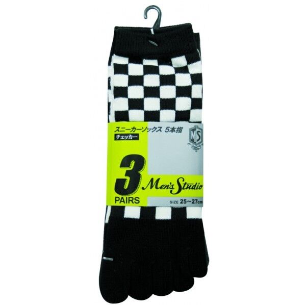 スニーカーソックス カカト付5本指 3P フリー 1005