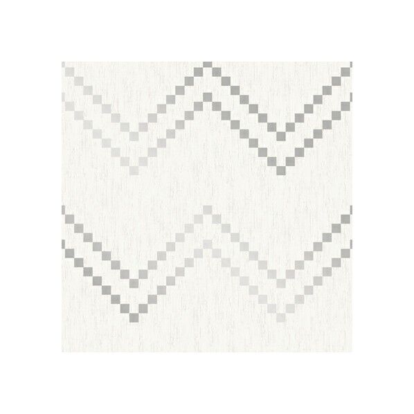 貼ってはがせる壁紙シール ウッドグレイン シェブロン メタリックシルバー 長さ2.5m 幅52cm Woodgrain Chevron Me 1本