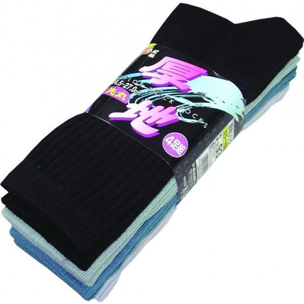 厚地カラーソックス 先丸 フリー 931 4足