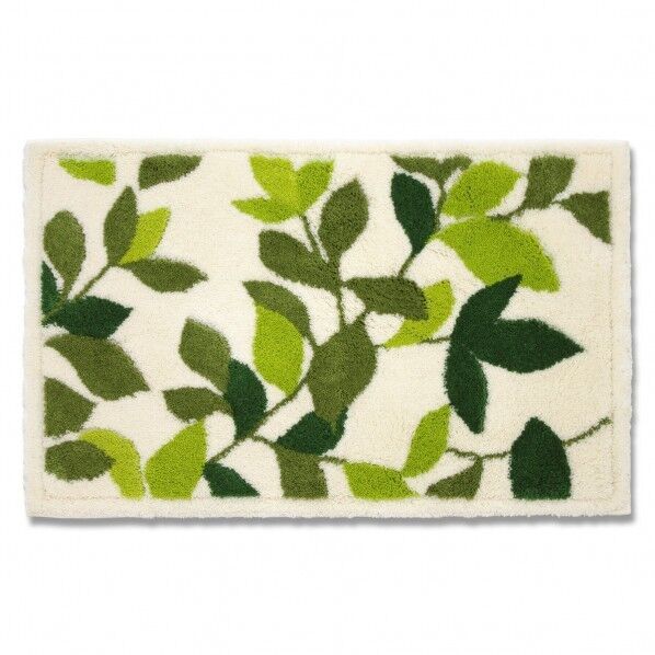 リーフグリーン コーナー吸着玄関マット グリーン 45x75cm 1個