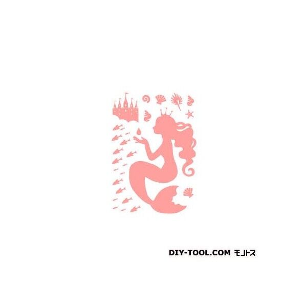 にんぎょ姫ウォールステッカー ピンク 2 FWS-105-A2 1枚