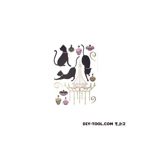 きらきらシャンデリアとねこ ウォールステッカー PWS-164 1枚