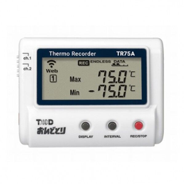 Bluetooth/無線LAN搭載 温度2ch測定データロガー(おんどとり)熱電対対応 XXmm TR75A 1台