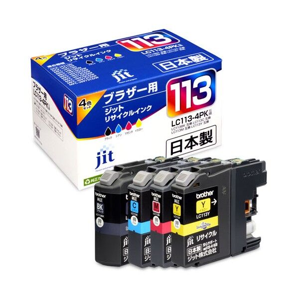 ブラザー brother LC113-4PK対応ジットリサイクルインクカートリッジ 4色パック JIT-B1134P 1個