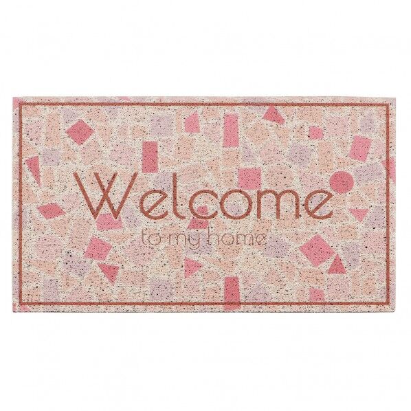 エントランスマット ウェルカム 45×75cm ピンクストーン ND-196 1個