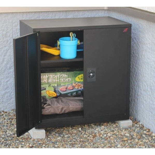 両扉式収納庫 BK マットブラック TAN-0805S 1台