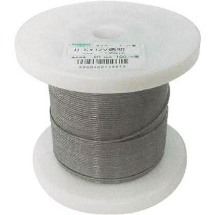 透明コーティングワイヤロープ1.2mm×100m1巻 R-SY12V-CLEAR 1