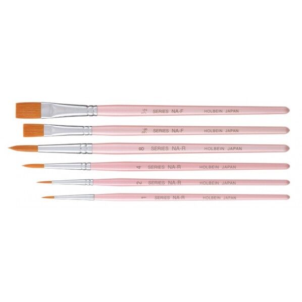 水彩･アクリル画筆6本セット ピンク 204441 1セット