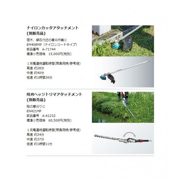 マキタ MUX01GZ 40V 充電式 スプリット草刈機 本体のみ(バッテリ･充電器別売) ループハンドル 青 1点
