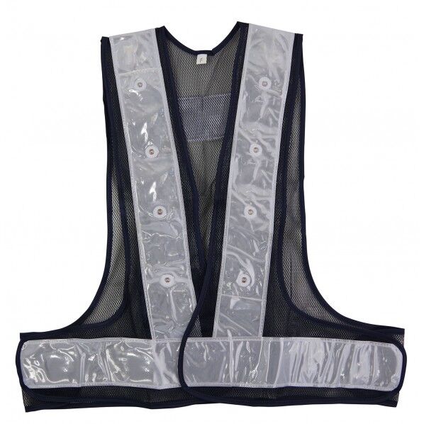 LED安全ベスト ネイビー×シルバー フリー No6070 1