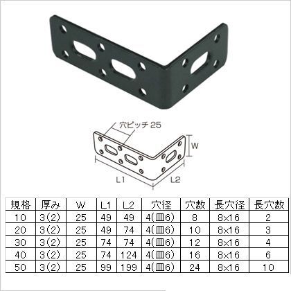 53500 フジテック 【3000円以上送料無料】 L25-30 L型アングル 黒
