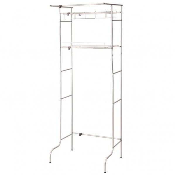 ステンレス 洗濯機ラック ハンガー掛け付 ブラウン 63~75×49×182.5cm ND-8440 1台