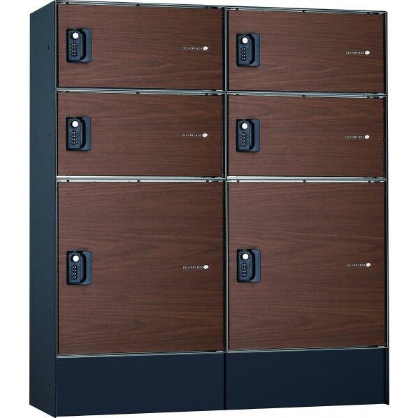 フロリア 宅配ボックス 4S+2M ウォールナット W906×H1052×D320mm 324106110 1セット