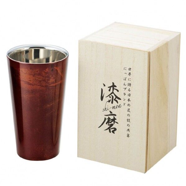 2重構造ストレートカップ(赤漆流し) 径70×125mm 1つ
