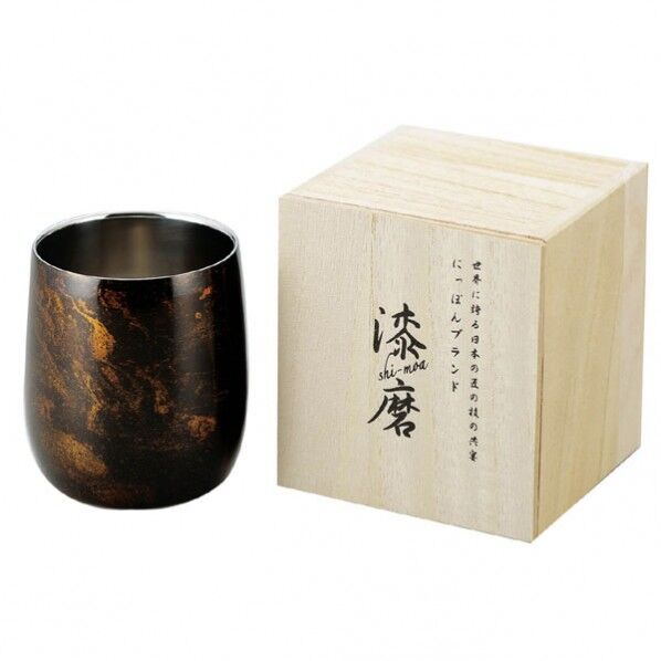 2重構造ロックカップダルマ(黒漆流し) 径70×85mm 1つ