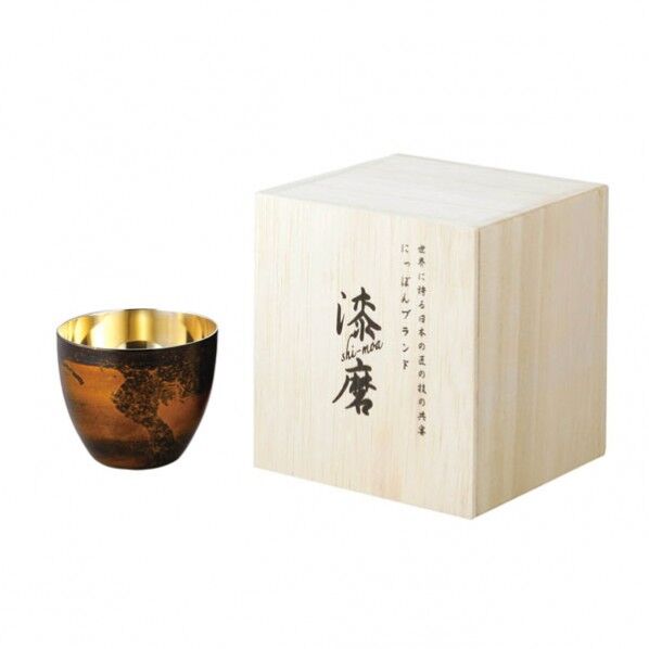 2重構造ぐい呑み(黒漆流し) 径60×50mm 1つ