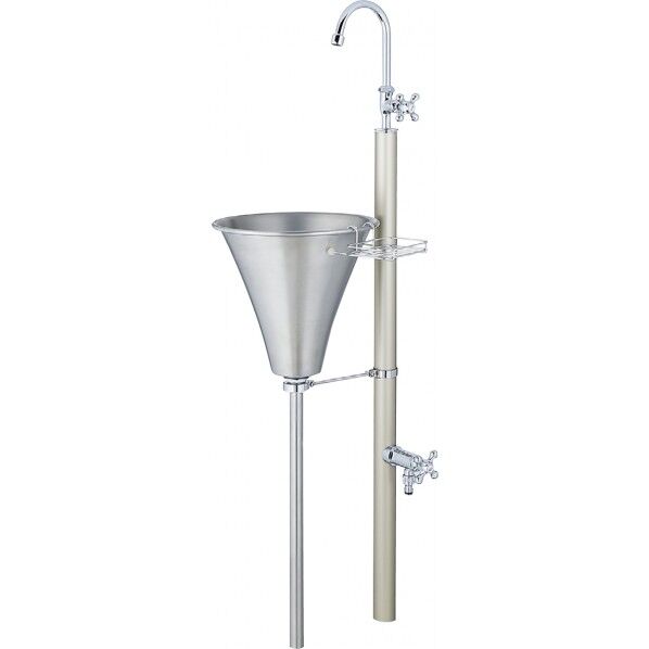 ガーデンシンク フィーノII 2口 左右仕様 シャンパンゴールド W300×H1143(1443)×D372mm 602941110 1台