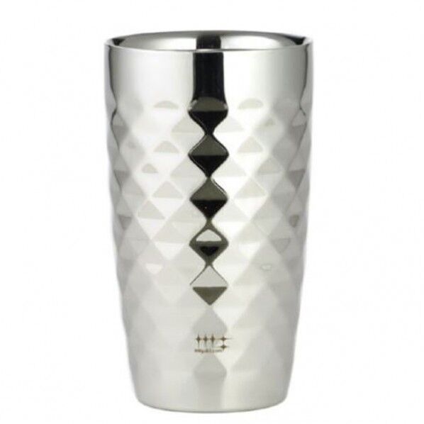 2重ビアタンブラー(ダイヤモンドカット仕上げ) 全幅72×全高128(mm) 1つ
