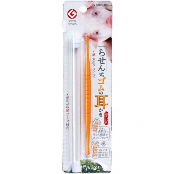 らせん式ゴムの耳かき アプリコット 125mm G-332 1