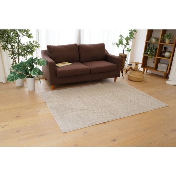 スミノエ 洗える ラグ アトレ 130×185cm アイボリー アイボリー 130×185cm 13285718 130X185 IV 1枚