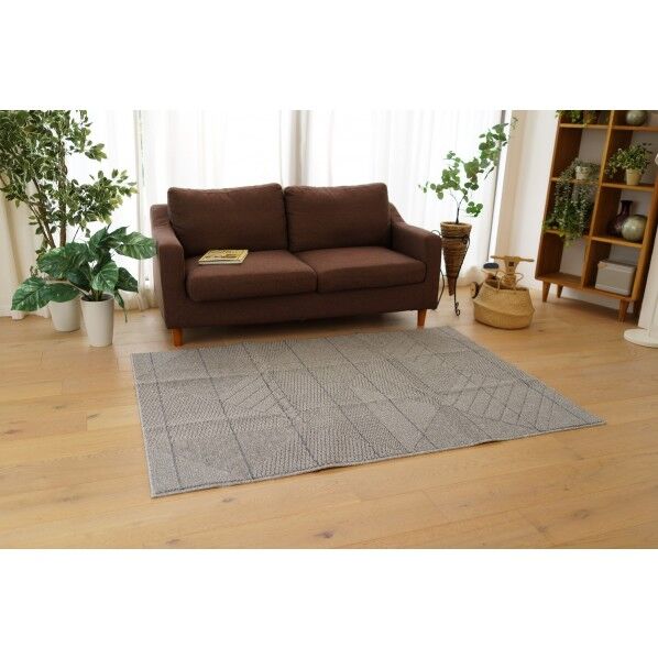 スミノエ 洗える ラグ アトレ 130×185cm グレー グレー 130×185cm 13285718 130X185 GRY 1枚