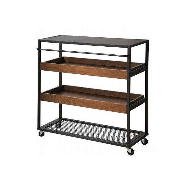 アンセムワゴンラック ブラウン W850×D420(370)×H900mm ANW-2838BR 1個