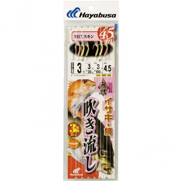 海戦吹き流し MIXスキン4.5m3本鈎 SN132 3号 ハリス3 SN132-3-3 1個