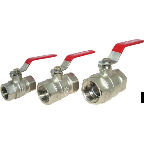 黄銅製クロムメッキ フルボア型ボールバルブ (蝶ハンドル付き) 3/8(10A) 48BV010B 1個