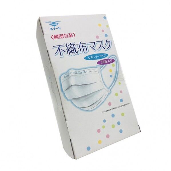 不織布マスク 個別包装 高さ90×幅175(mm) 30枚